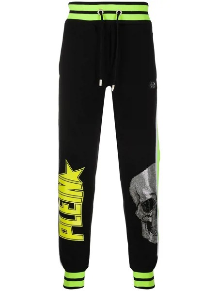 Philipp Plein спортивные брюки с декором Skull из стразов