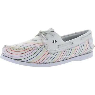 Белые топсайдеры Sperry Womens 2-Eye Pride на плоской подошве 9 Medium (B,M) BHFO 4576