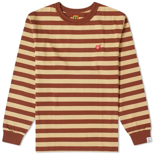 Лонгслив Human Made Striped, коричневый