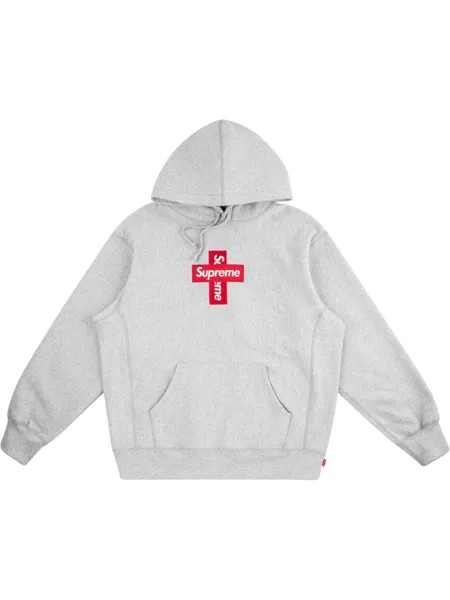 Худи Cross Box с логотипом Supreme, серый