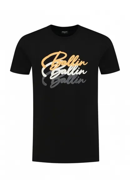 Футболка с принтом REGULAR FIT CREWNECK SS Ballin, цвет black