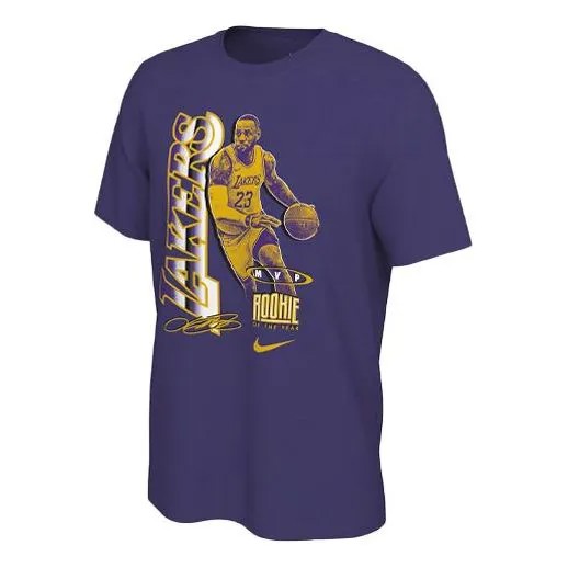 Футболка Nike x NBA Lebron James Select Pattern Printing Casual Sport Short Sleeve Men's Purple, фиолетовый