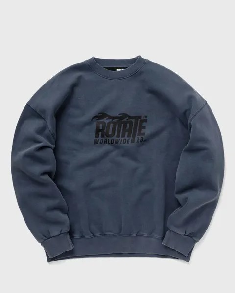 Толстовка Rotate Birger Christensen Enzyme Sweat Crewneck, цвет vintage indigo