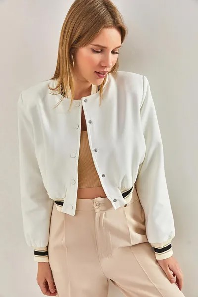 Женская куртка на подкладке в рубчик SHADE, белый