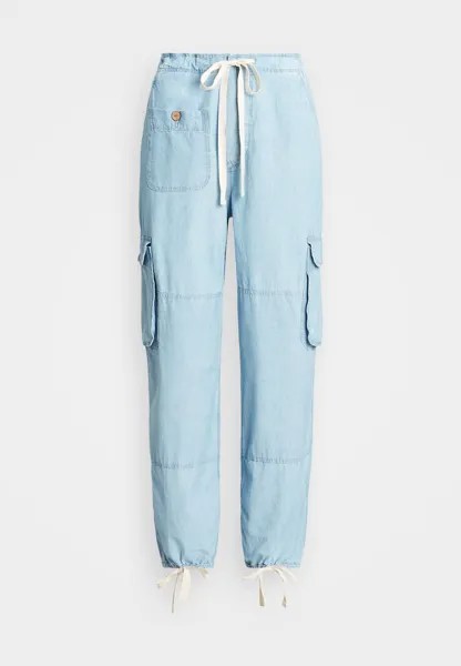 Джинсы прямого кроя ANKLE Ralph Lauren, светло-голубой деним