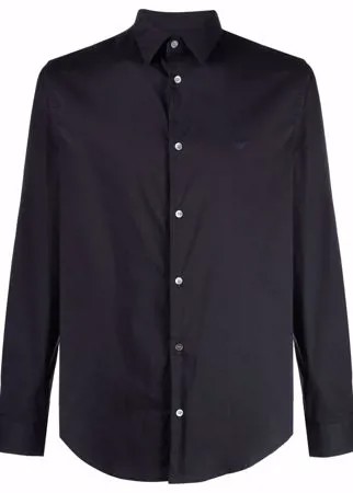 Emporio Armani рубашка с длинными рукавами и нашивкой-логотипом
