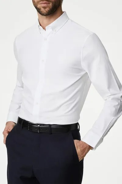 Рубашка Оксфорд стандартного кроя Marks & Spencer, белый