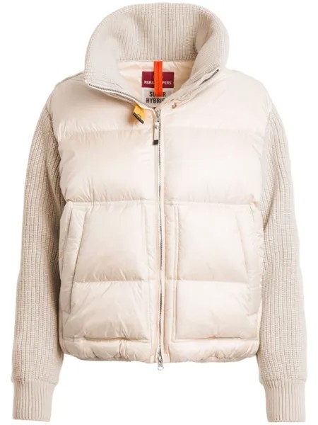 Parajumpers пуховик с нашивкой-логотипом, нейтральный цвет