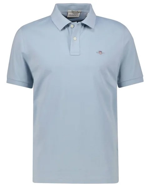 Рубашка-Поло из пике с щитком, стандартного кроя Gant, синий