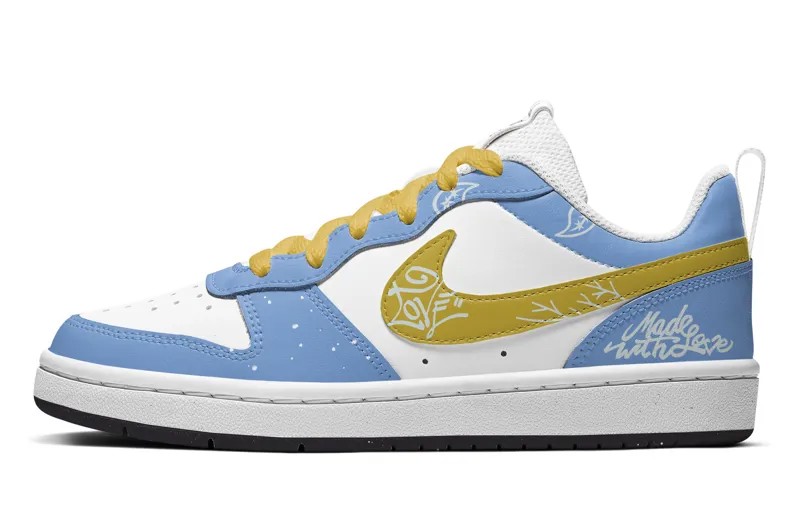 Кроссовки Nike Skateboarding Shoes Women's Low-top Yellow/blue, синий/желтый