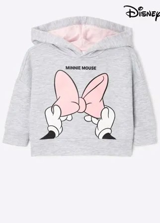 Серое худи oversize с принтом Disney для девочки Gloria Jeans