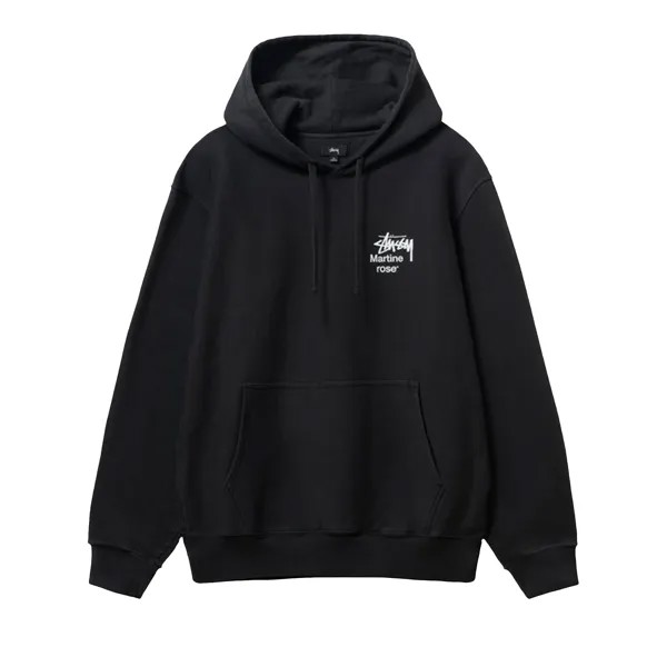 Толстовка Stussy x Martine Rose с коллажем, окрашенная в пигмент, цвет Черный