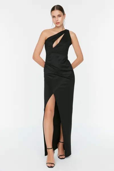 Платье для вечернего и выпускного вечера - Черное - Асимметричное Trendyol, черный