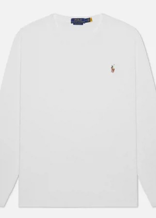 Мужской лонгслив Polo Ralph Lauren Custom Slim Fit Interlock, цвет белый, размер M