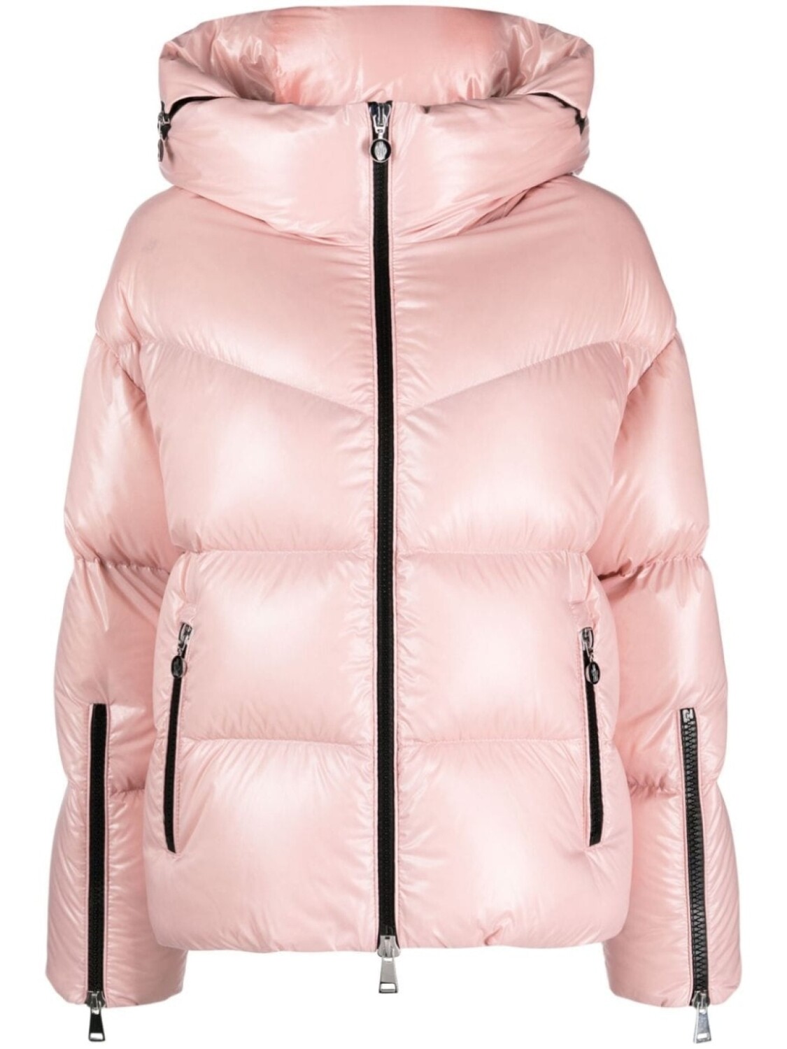 Moncler пуховик Huppe с капюшоном, розовый