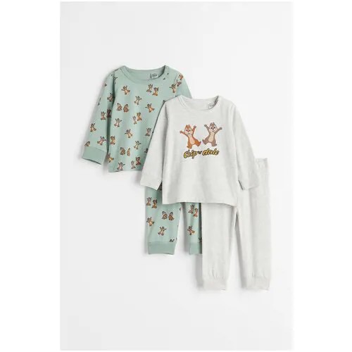 Пижамы из джерси, детские, H&M, 92, комплект из 2 шт.