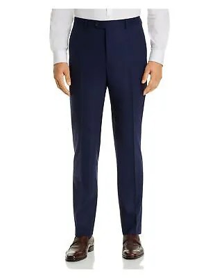 John Varvatos Mens Navy Flat Front, шерстяной костюм с раздельными брюками 36