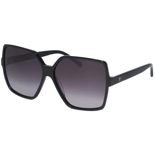 Солнцезащитные очки Valentin Yudashkin, квадратные, оправа: пластик, градиентные, для женщин, черный/черный