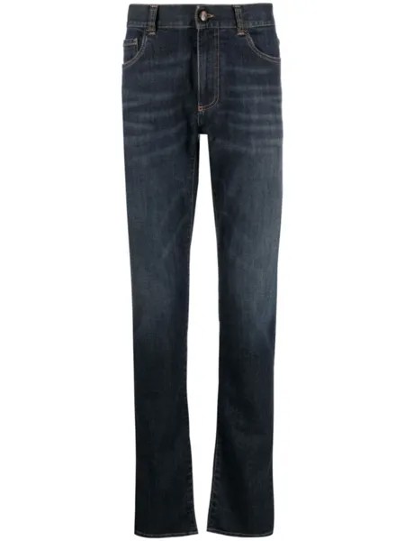 Canali прямые джинсы с заниженной талией, синий