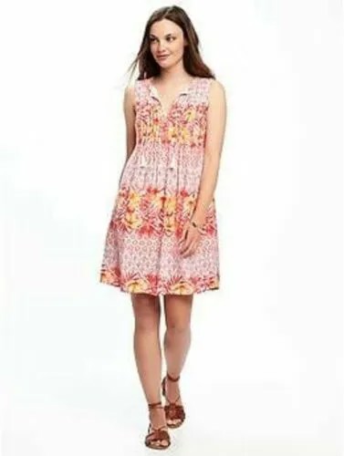 Розовое женское платье с принтом Old Navy, размер XS