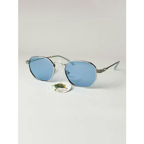 Солнцезащитные очки Шапочки-Носочки HV68036-F-X, голубой, серебряный
