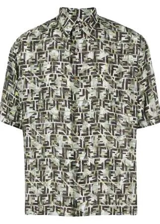 Fendi камуфляжная рубашка с логотипом FF
