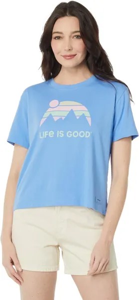 Футболка Boxy Crusher с короткими рукавами Life is Good, цвет Cornflower Blue