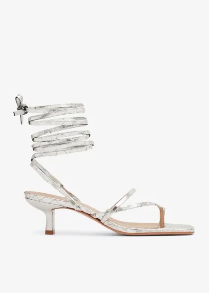 Сандалии Schutz Lily Mid Metallic, серебряный