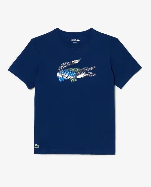 Спортивная футболка из хлопкового джерси Lacoste, синий
