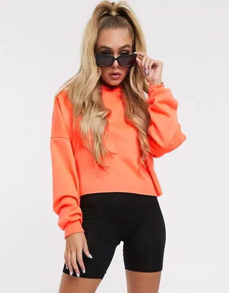 Короткий оранжевый oversize-худи ASOS DESIGN