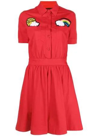 Love Moschino платье мини с короткими рукавами и нашивками