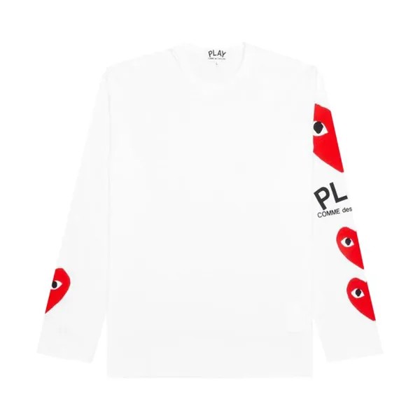 Лонгслив Comme des Garçons PLAY Printed Sleeve Long-Sleeve 'White', белый