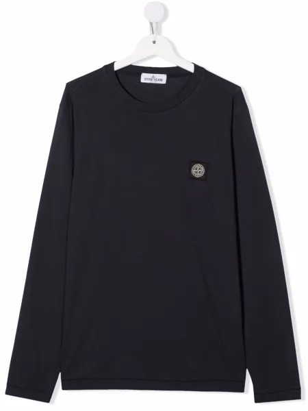 Stone Island Junior футболка с нашивкой-логотипом