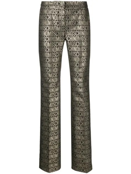 Moschino прямые брюки с логотипом, черный