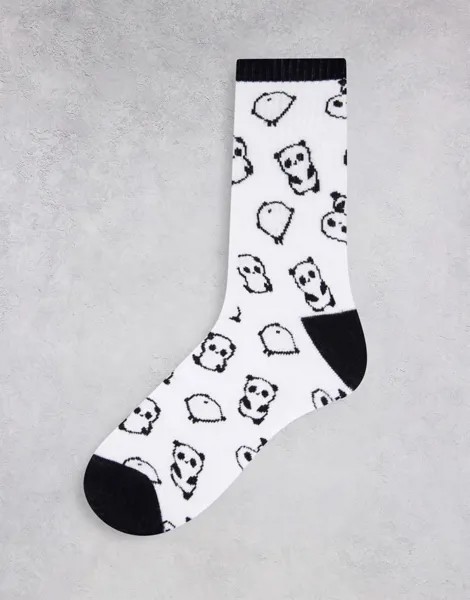 Белые спортивные носки с пандой ASOS DESIGN-Белый