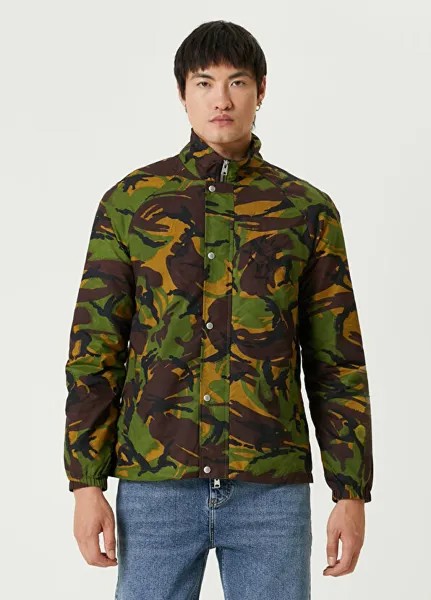 Пальто Tierra с камуфляжным узором Allsaints, зеленый