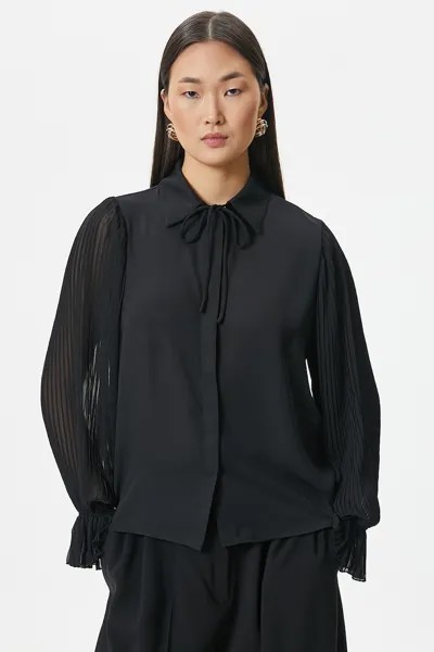 Рубашка с закатанными рукавами Koton, черный