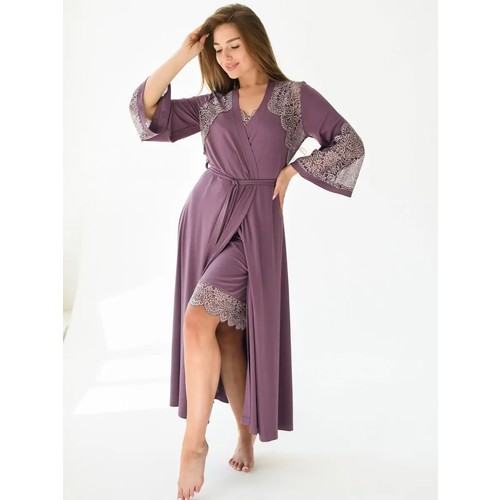 Пеньюар  Текстильный Край, размер 58, фиолетовый