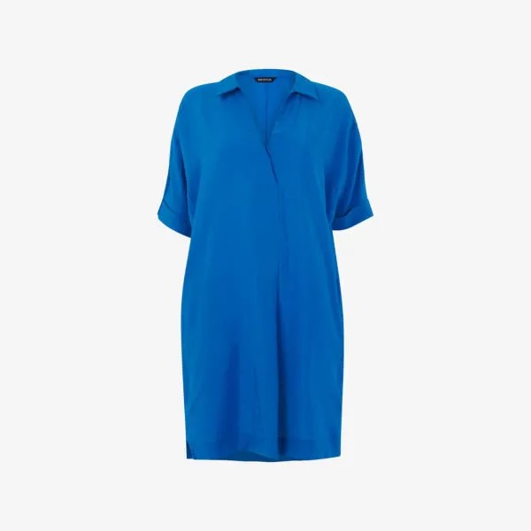 Тканое мини-платье Melanie с V-образным вырезом Whistles, синий