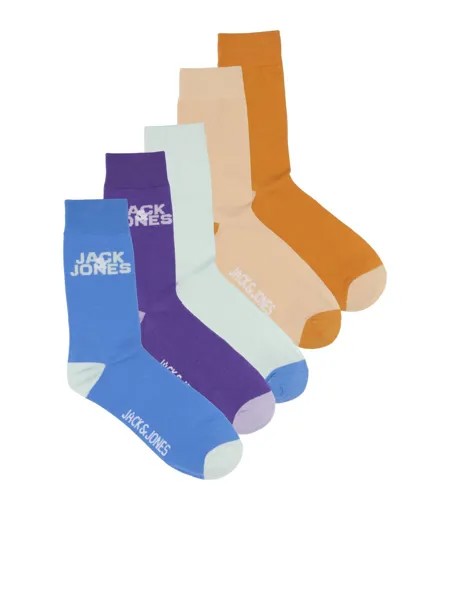 Носки JACK & JONES KONGA, королевский синий/пастельно-синий/темно-фиолетовый/оранжевый/абрикосовый