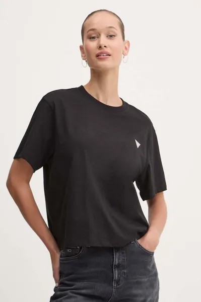 Хлопковая футболка Guess Jeans, черный
