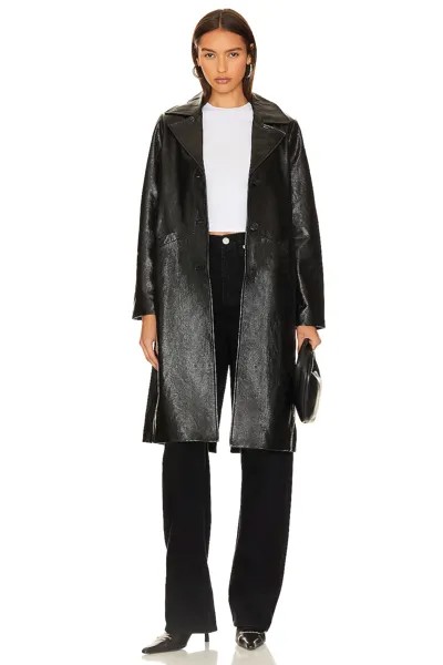 Пальто Citizens of Humanity Bay Leather, цвет Shiny Cracked Black Leather