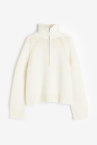 Свитер H&M Half-zip, кремовый