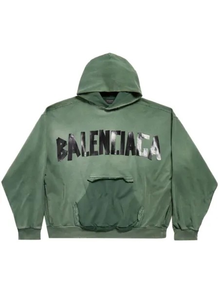 Худи Tape Type с логотипом Balenciaga, зеленый