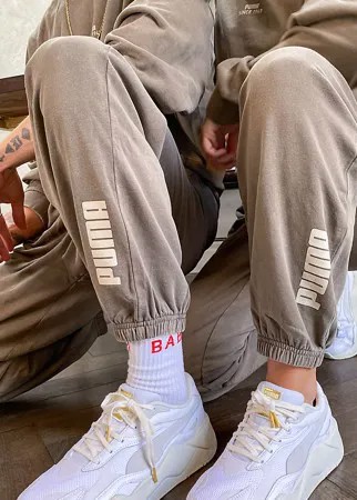 Выбеленные коричневые свободные джоггеры Puma эксклюзивно для ASOS-Коричневый цвет