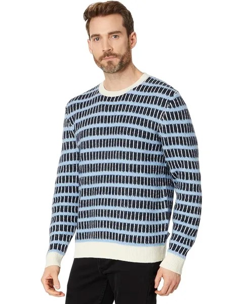 Свитер Ted Baker Waylen Textured Stripe Crew Neck Long Sleeve, темно-синий