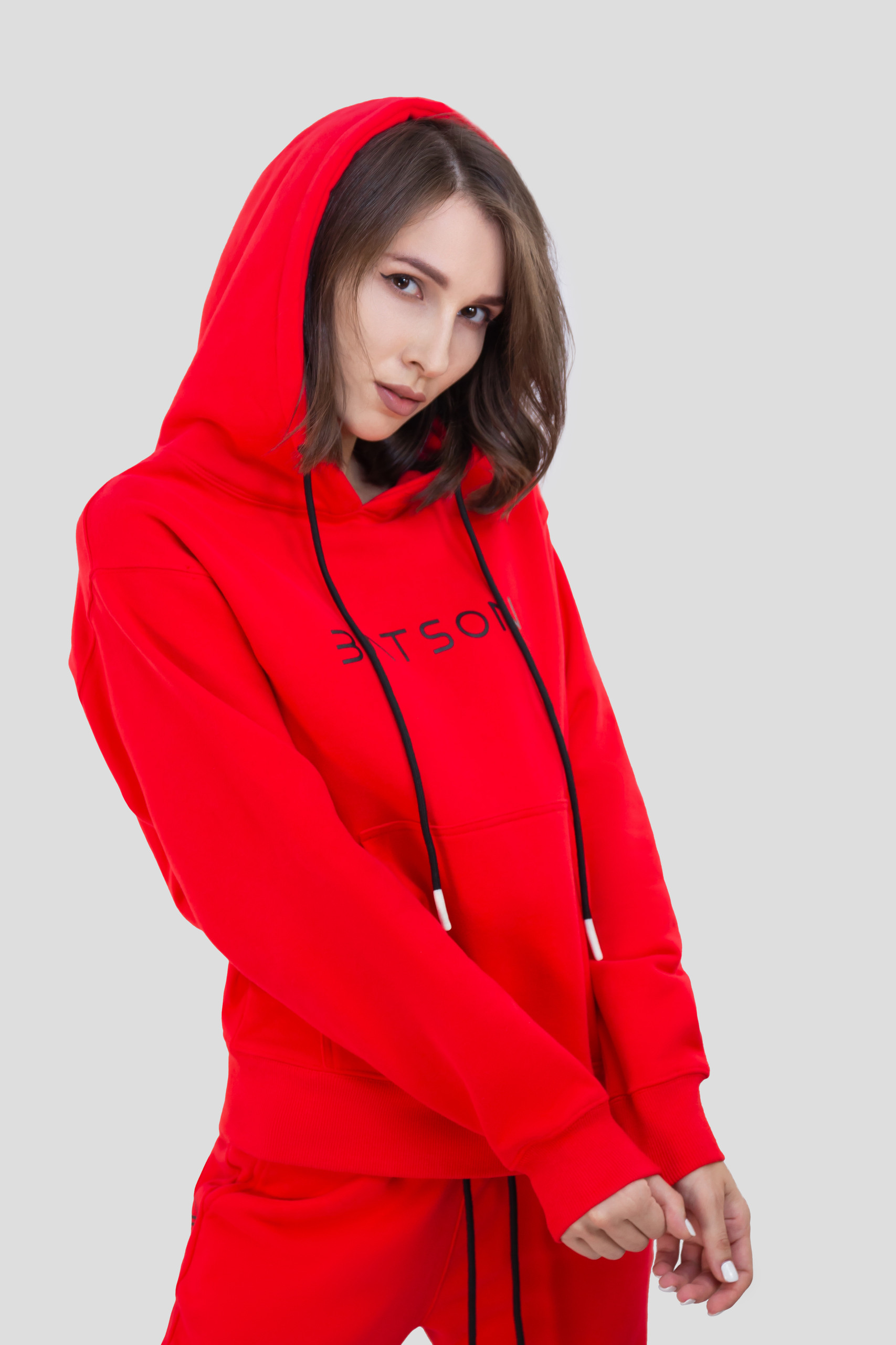 Худи женское BATSON QR EVERY UNI W красное XS