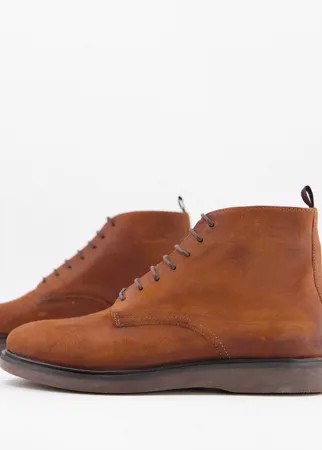 Светло-коричневые ботинки на шнуровке из вощеной кожи H by Hudson-Коричневый цвет