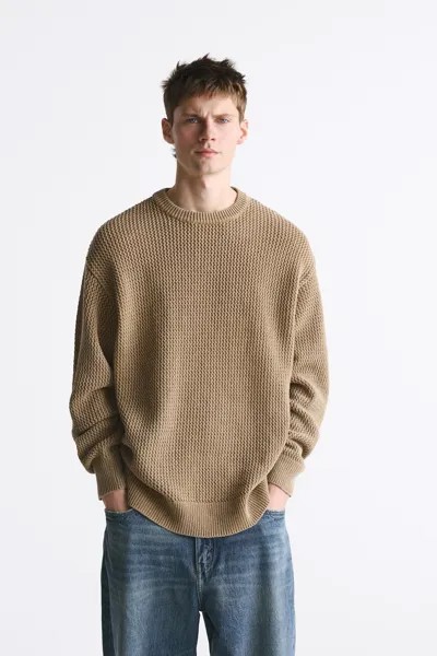 Джемпер мужской ZARA 07140403 бежевый L (доставка из-за рубежа)