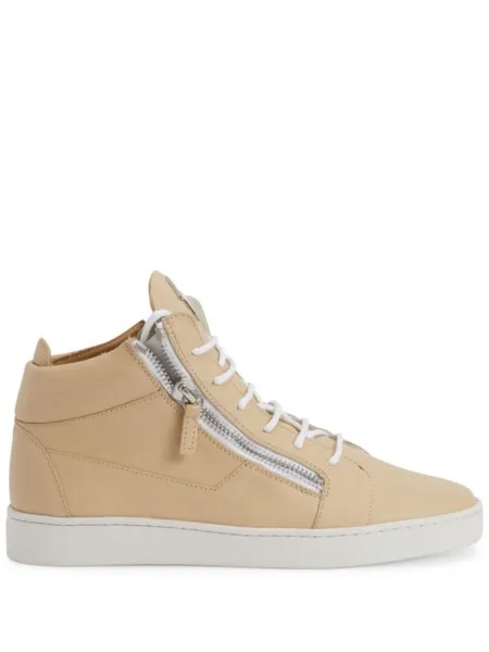 Кроссовки Giuseppe Zanotti Frankie Logo-plaque, бежевый